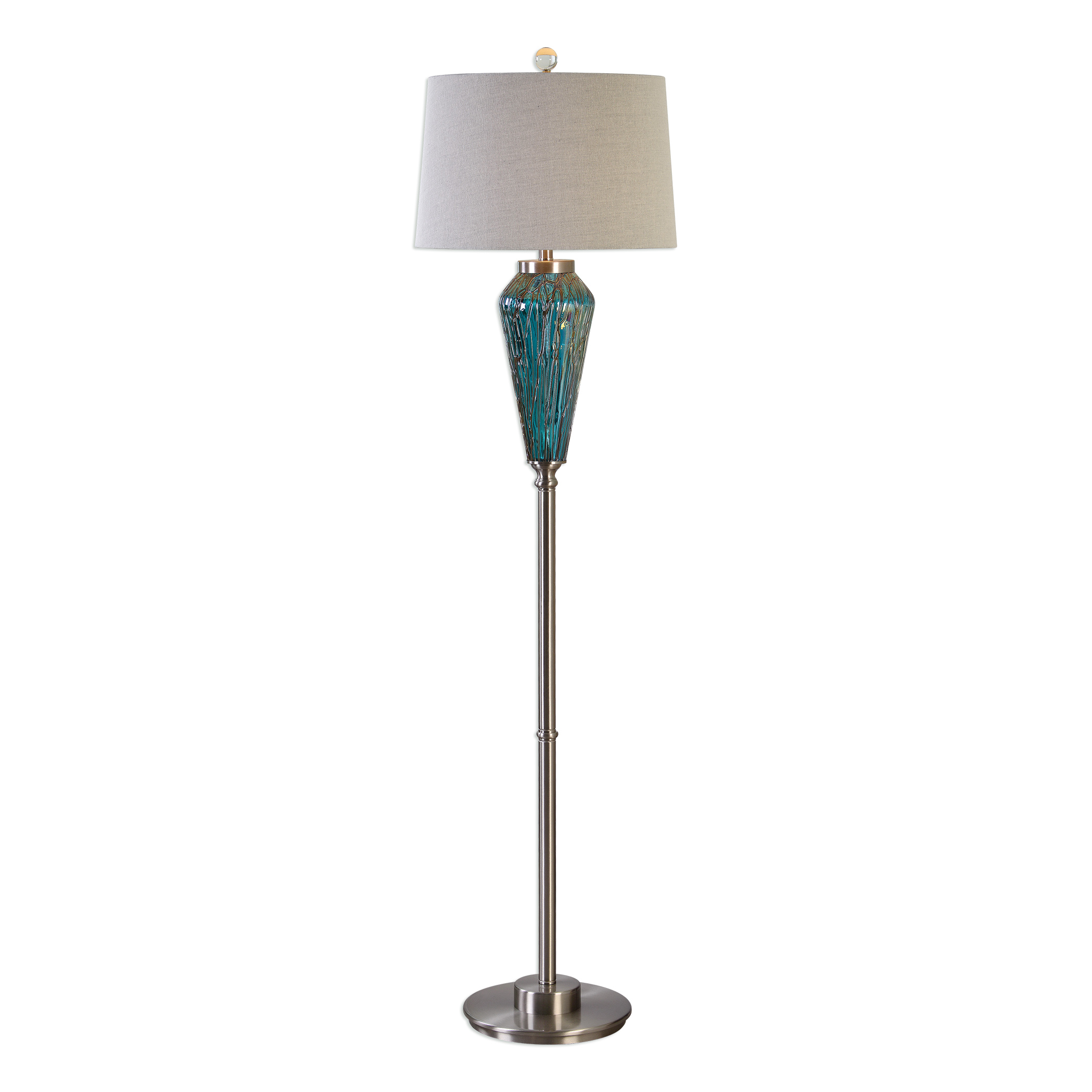 Online Designer Combined Living/Dining Almanzora Blue Glass Floor Lamp